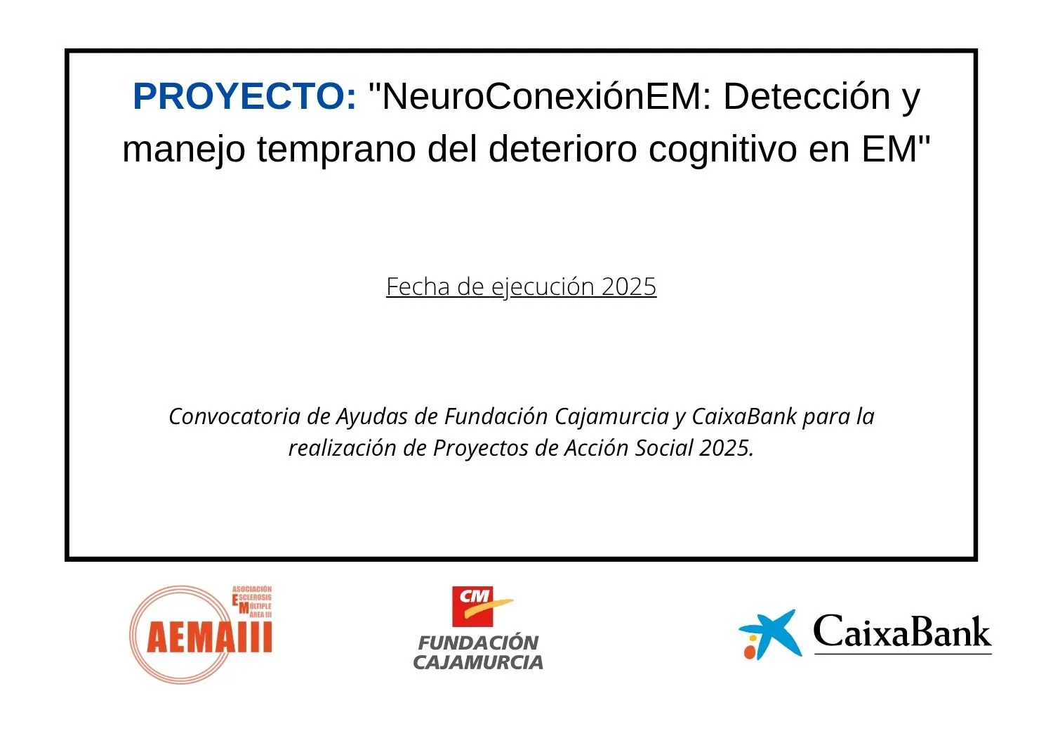 Cartel Subvención Fundación CajaMurcia 2025