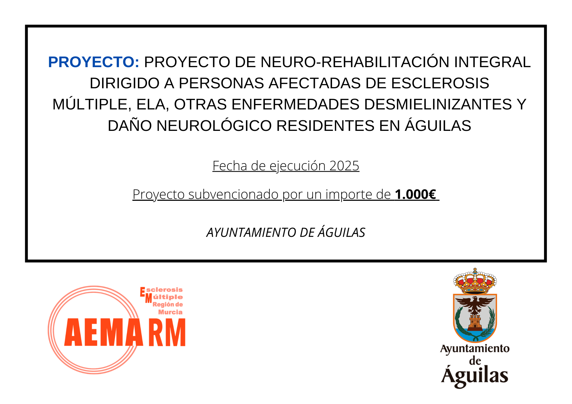 Cartel subvención transporte Aguilas 2025